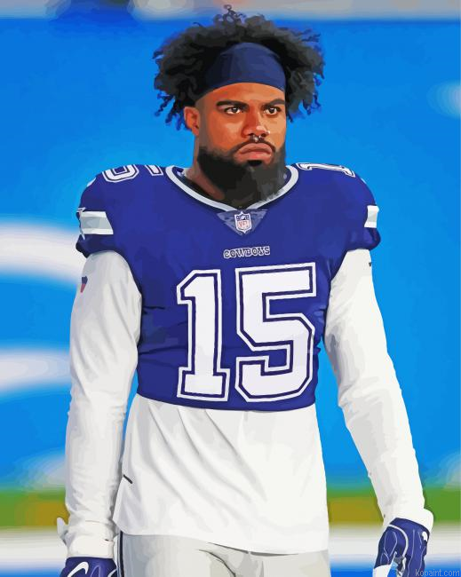 American Footballer Ezekiel Elliott Painting By Numberss.png