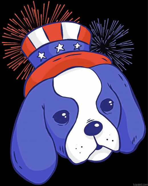 American Patriotic Puppy Dog Painting By Numberss.png