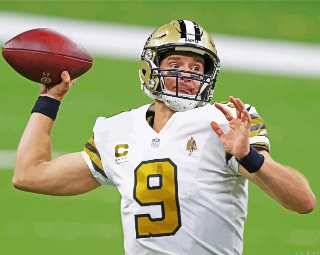 Americann Player Drew Brees Paint By Numbers