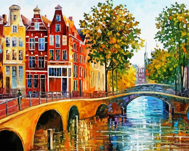 Amsterdam Autumn Art Painting By Numberss.png