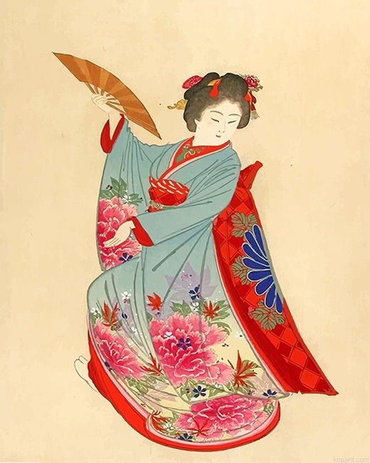 Ancient Japan Woman Dancer Paint By Numbers