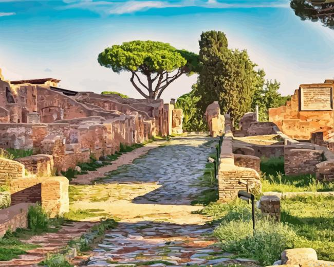 Ancient Ostia Antica Paint By Numbers