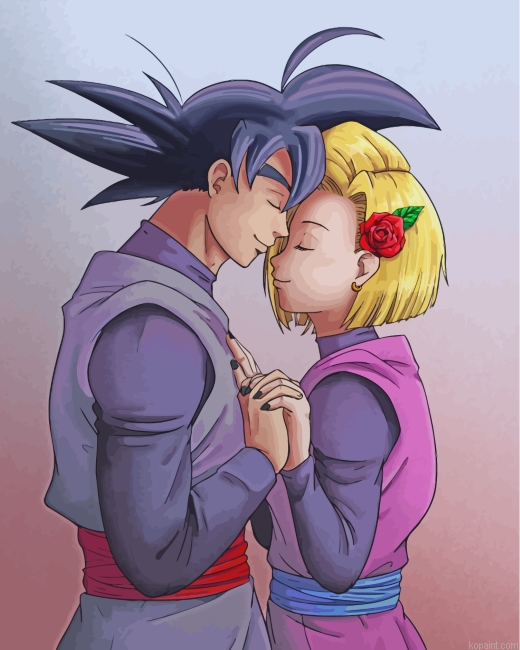 Android 18 And Goku Love Painting By Numberss.png