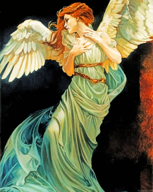 Angel Beautiful Lady New Painting By Numberss.png