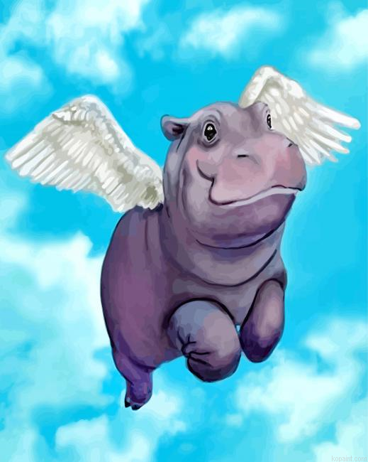 Angel Hippopotamus Painting By Numberss.png