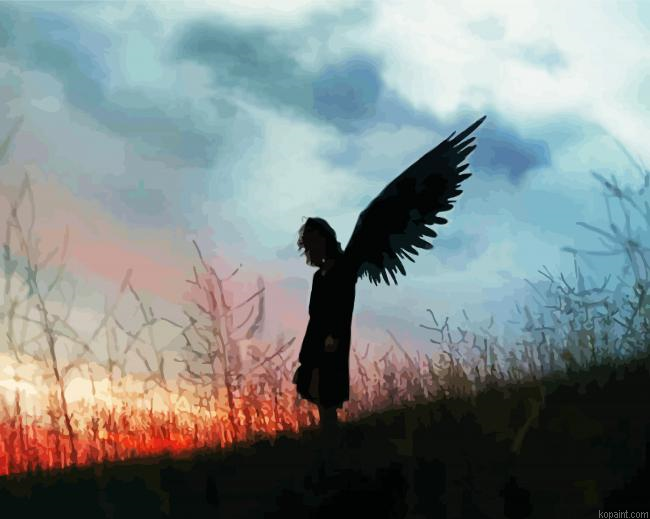 Angelic Girl Silhouette Painting By Numberss.png