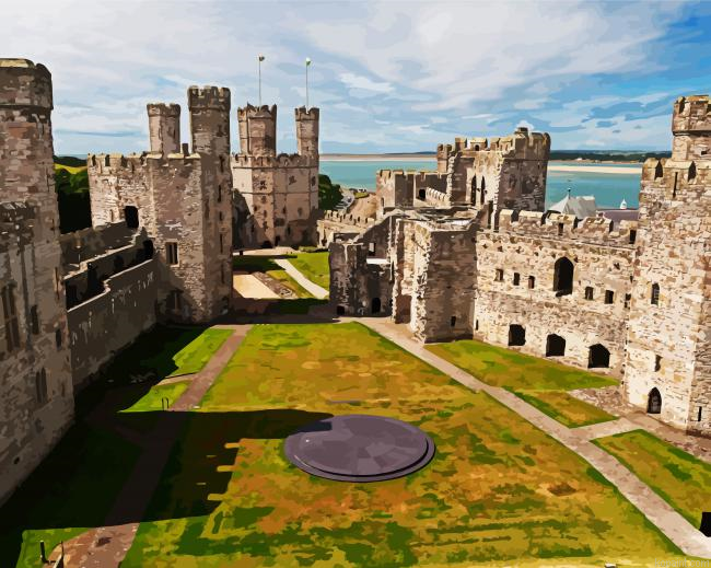 Anglesey Caernarfon Castle Painting By Numberss.png