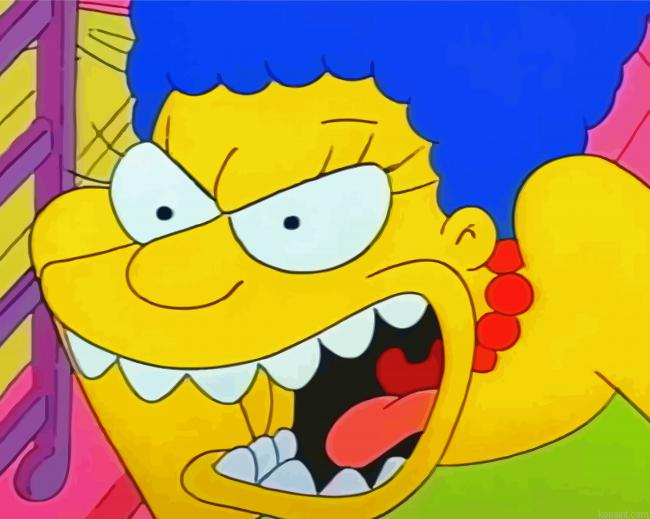Angry Marge Simpson Paint By Numbers