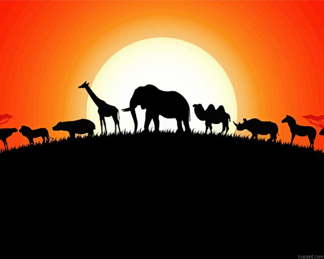 Animals Silhouette Illustration Paint By Numbers.png