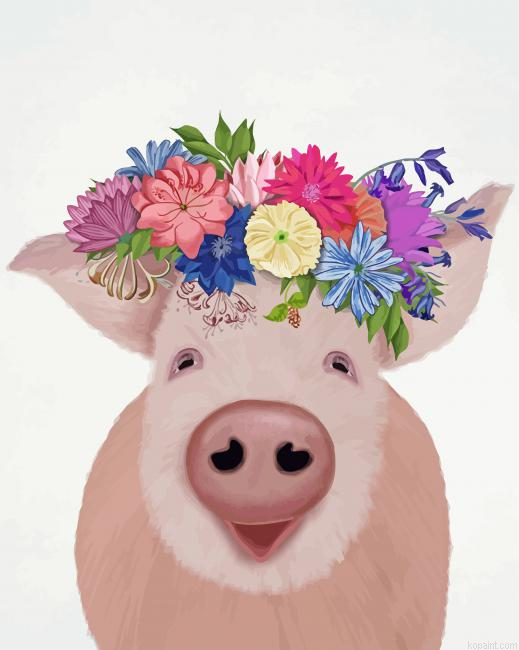 Animals With Flower Crown Painting By Numberss.png