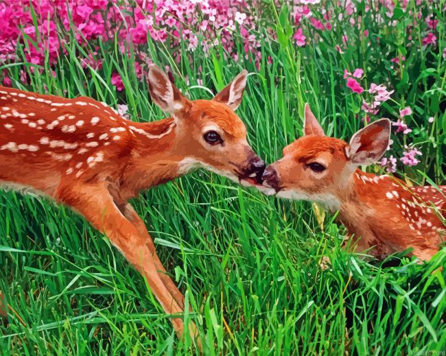 Animals With Flowers Painting By Numberss.png