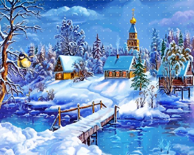 Animation Snow Scene Painting By Numberss.png