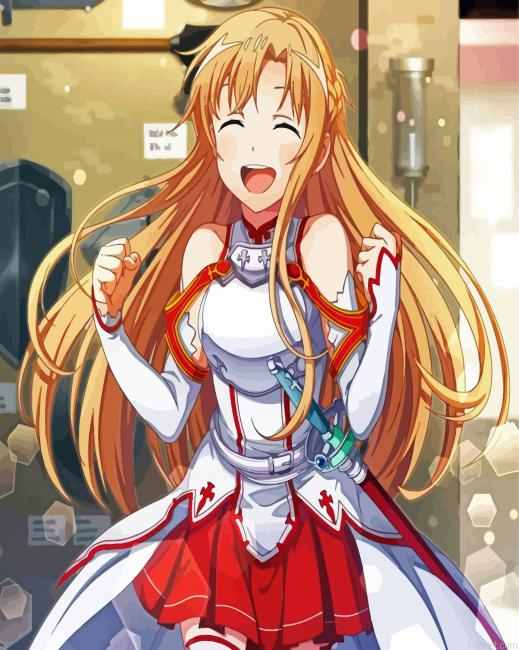 Anime Character Asuna Painting By Numberss.png