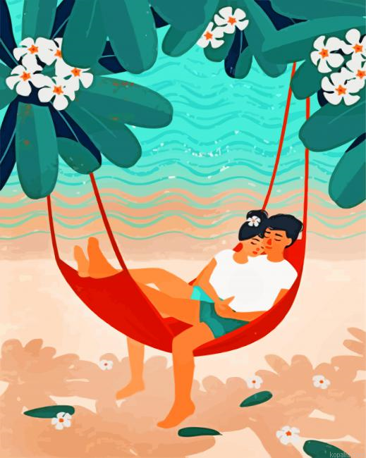 Anime Couple In Hammock Painting By Numberss.png