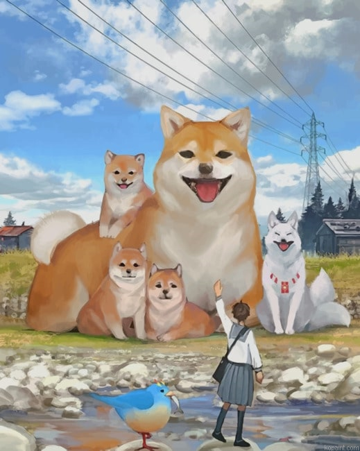 Anime Giant Dogs New Painting By Numberss.png
