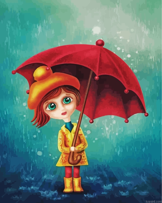 Anime Girl And Umbrella Painting By Numberss.png