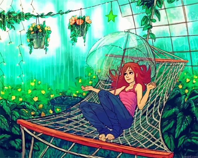 Anime Girl In Hammock Painting By Numberss.png