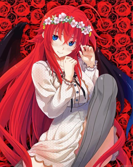 Anime Girl Rias Gremory Painting By Numberss.png