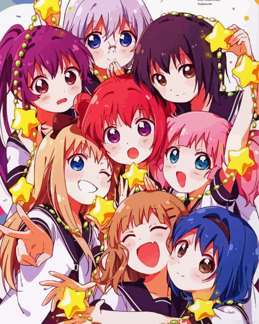 Anime Girls Yuru Yuri Painting By Numberss.png