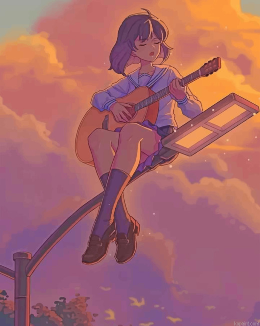 Anime Guitarist Girl Painting By Numberss.png