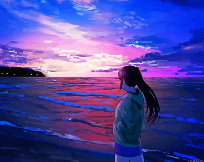 Anime Sea Girl Paint By Numbers