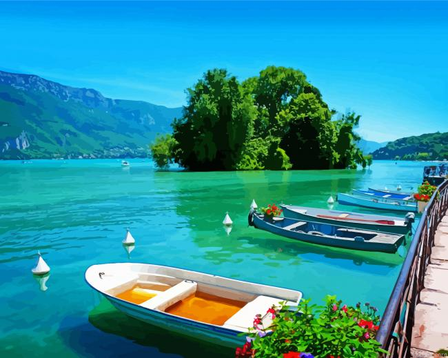 Annecy Lake Boats Painting By Numberss.png
