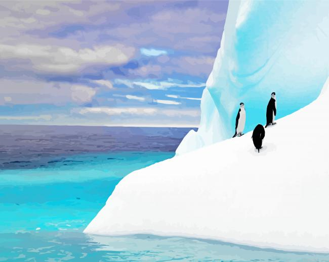 Antarctica Iceberg Penguins Painting By Numberss.png