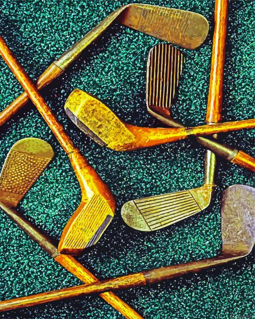 Antique Golf Clubs Paint By Numbers