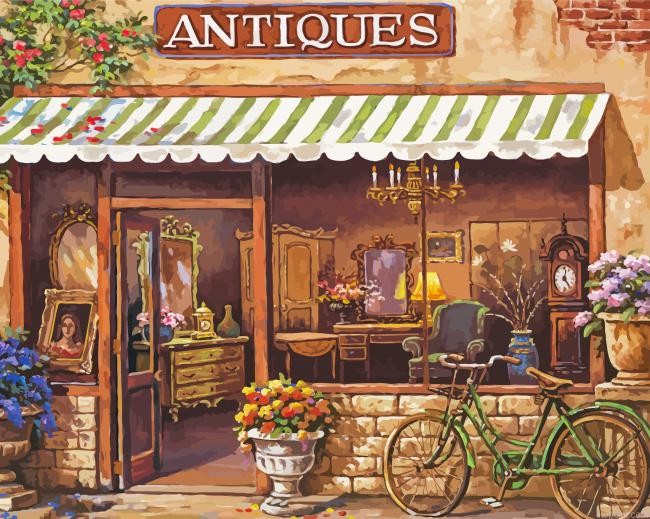Antique Store Building Art Painting By Numberss.png