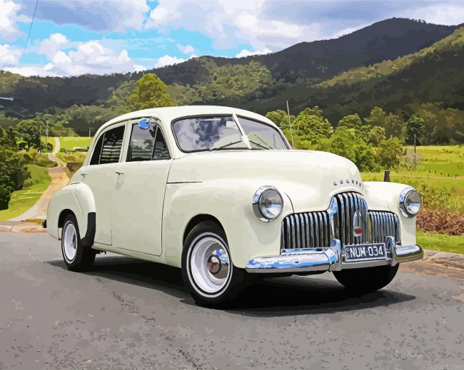 Antique White Holden Car Painting By Numberss.png