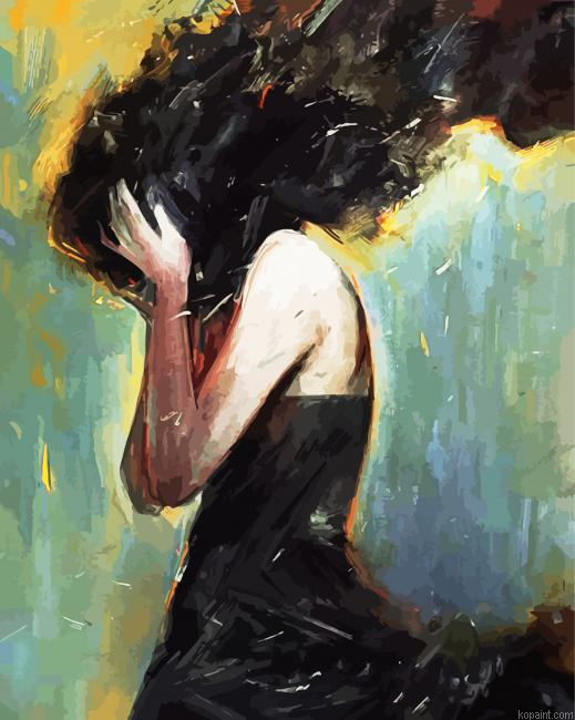 Anxious Girl Art Painting By Numberss.png