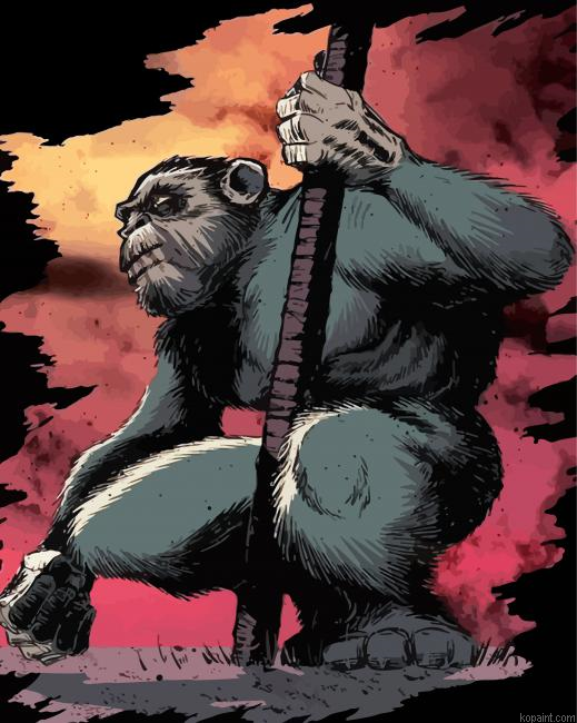 Ape Monkey Art Paint By Numbers.png