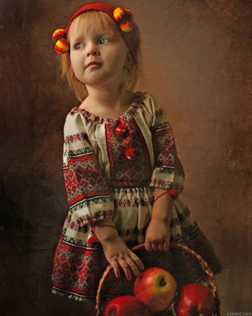 Apple Girl Painting By Numberss.png