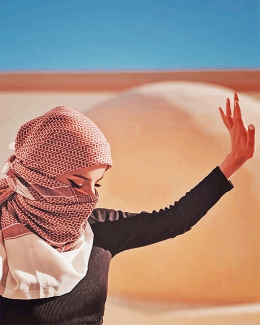 Arabian Woman Enjoying The Desert New Painting By Numberss.png
