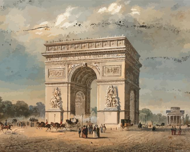 Arc De Triomphe Paris 1930 Painting By Numberss.png