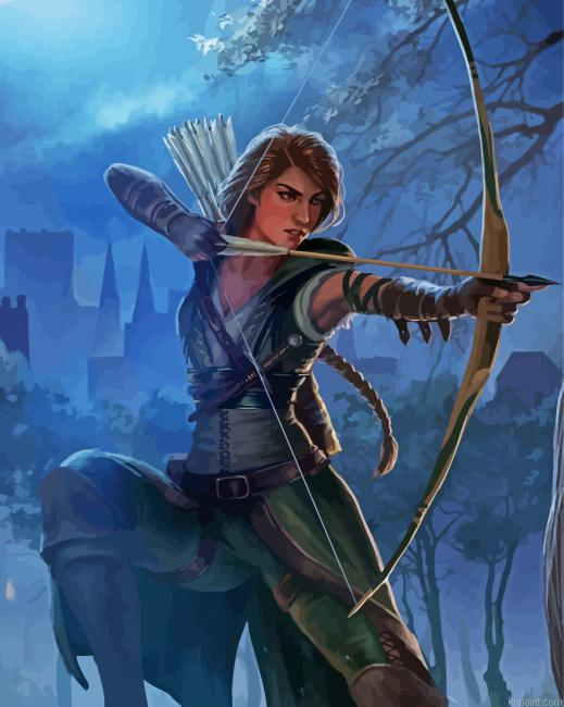 Archer Hunter Girl Painting By Numberss.png
