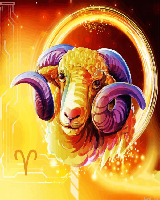 Areies Zodiac Sign Painting By Numberss.png