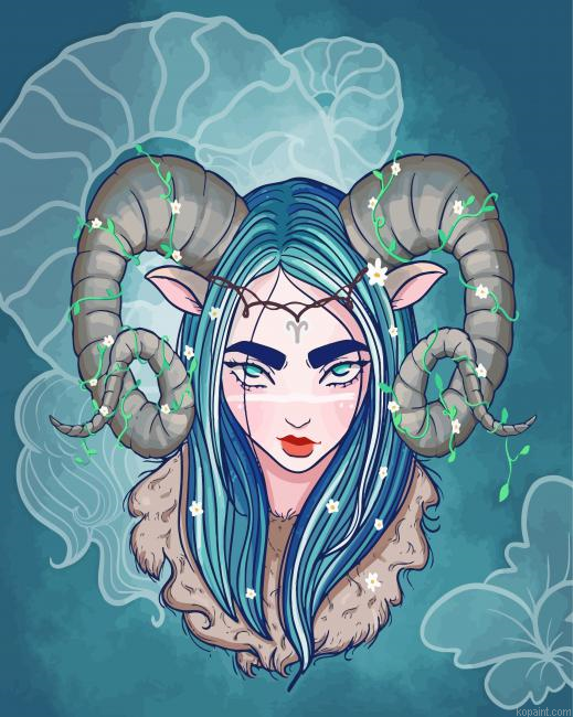 Aries Girl Art Paint By Numbers