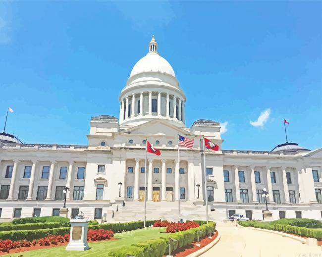 Arkansas State Capitol Building Paint By Numbers