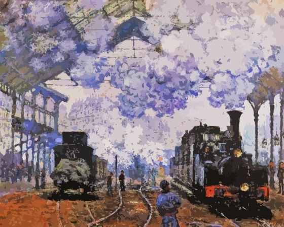 Arrival At Saint Lazare Station Painting By Numberss.png