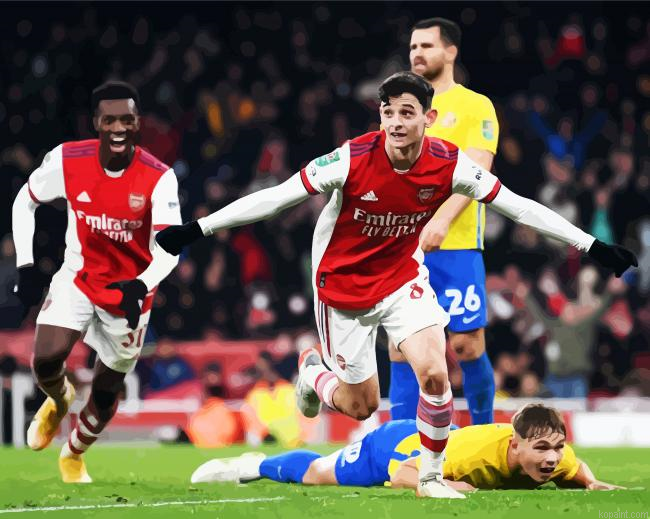 Arsenal Players In The Stadium Painting By Numberss.png