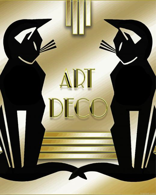 Art Deco Cats Painting By Numberss.png