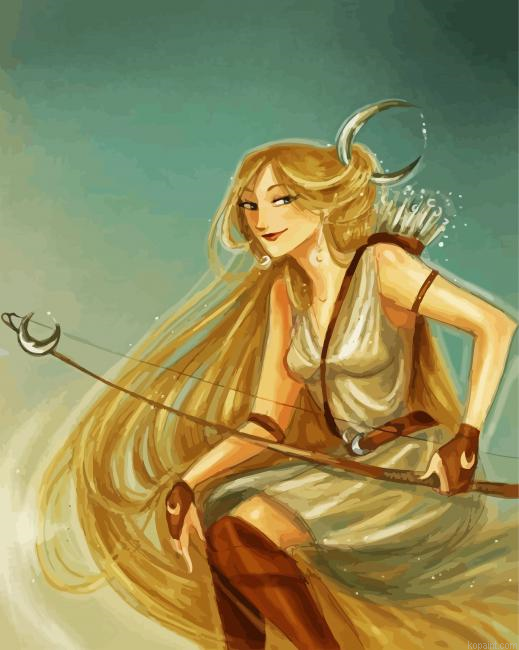 Artemis Woman Art Animation Paint By Numbers