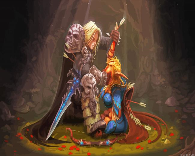 Arthas Menethil And Sylvanas Painting By Numberss.png