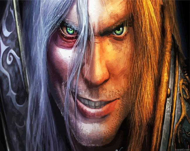 Arthas Menethil Half Evil Face Painting By Numberss.png