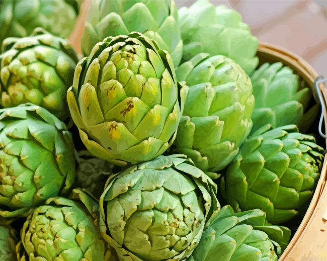 Artichokes Food Painting By Numberss.png