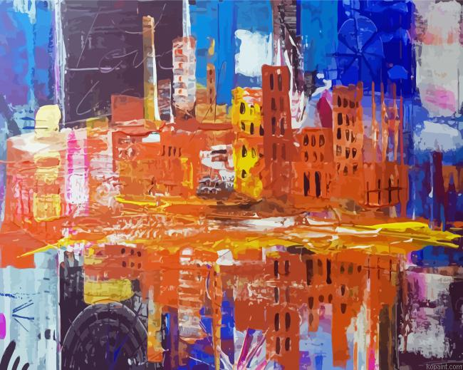 Artistic Abstract City Art Painting By Numberss.png