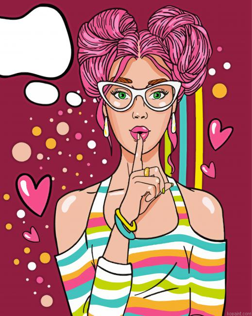 Artistic Beautiful Girl Pop Art Painting By Numberss.png