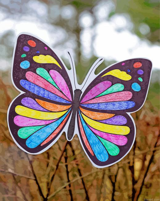 Artistic Butterfly Suncatcher Paint By Numbers