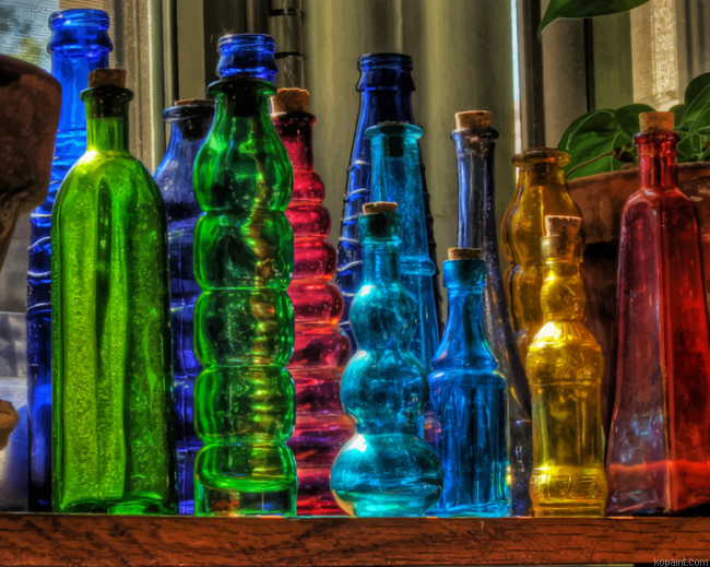Artistic Colored Bottles Paint By Numbers